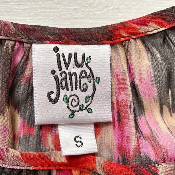 Ivy Jane Sheer Avant Garde Style Print Blouse - Picture 7 of 11